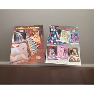 Lot of 2 Needlecraft Shop More 12 Hour Afghans 6 Easy To Make Crochet Patterns